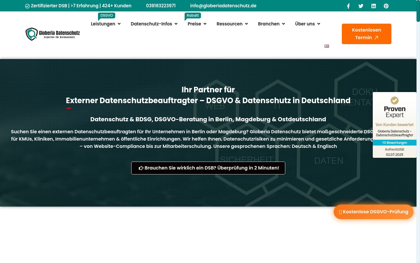 Screenshot of the consent banner shown before any interaction