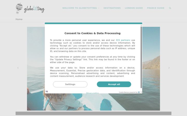 Screenshot of globetotting.com