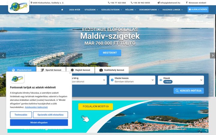 Screenshot of globetravel.hu