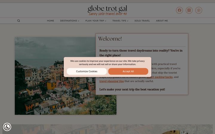 Screenshot of globetrotgal.com