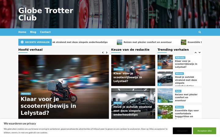Screenshot of globetrotterclub.nl