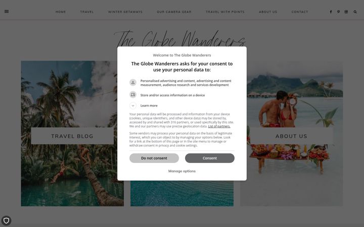 Screenshot of globewanderers.com