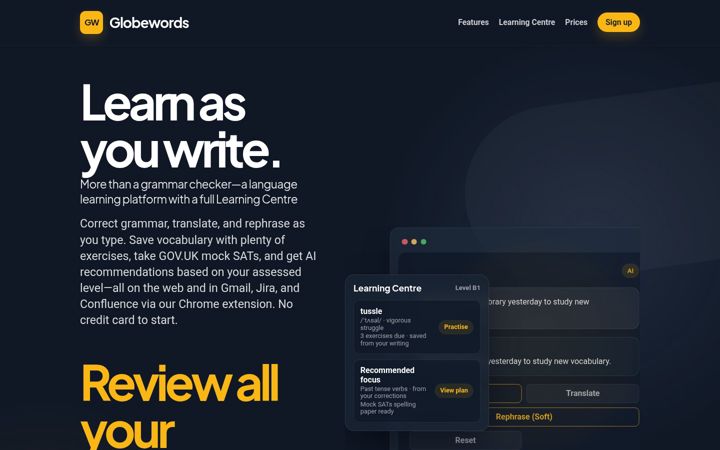 Screenshot of globewords.com