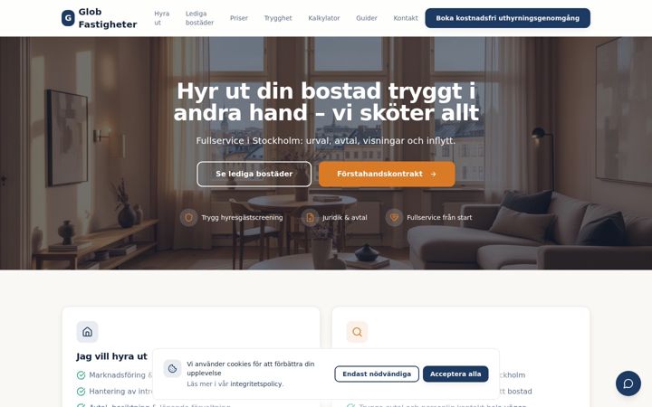 Screenshot of globfastigheter.se