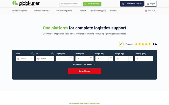 Screenshot of globkurier.co.uk
