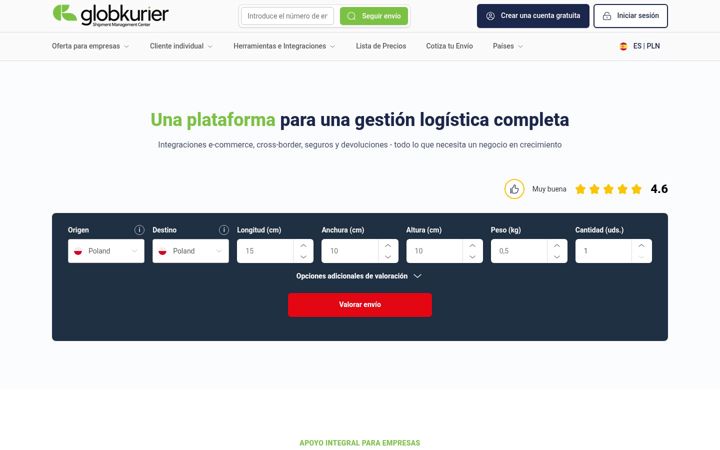 Screenshot of globkurier.es