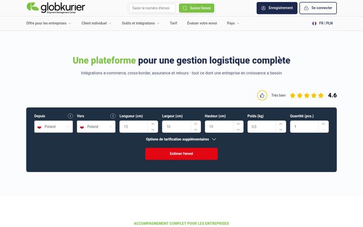 Screenshot of globkurier.fr