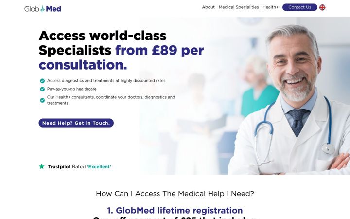 Screenshot of globmed.co.uk