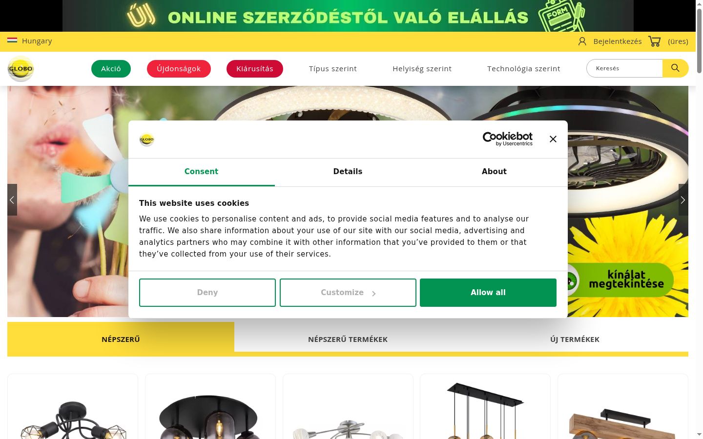 Zrzut ekranu banera zgody wyświetlanego przed jakąkolwiek interakcją