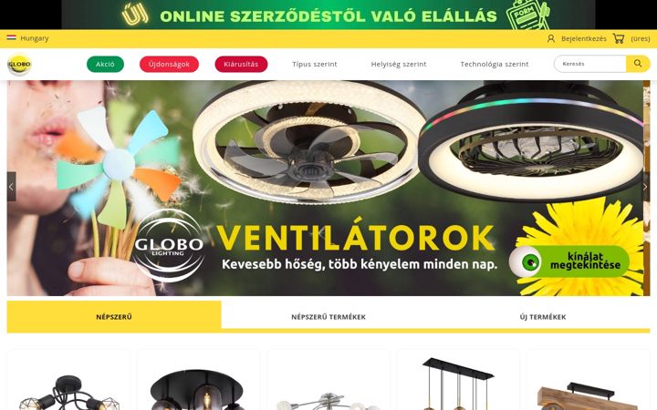 Screenshot of globo-lighting.hu
