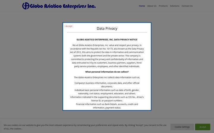 Screenshot of globoasiatico.com.ph