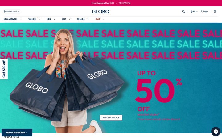 Screenshot of globoshoes.com