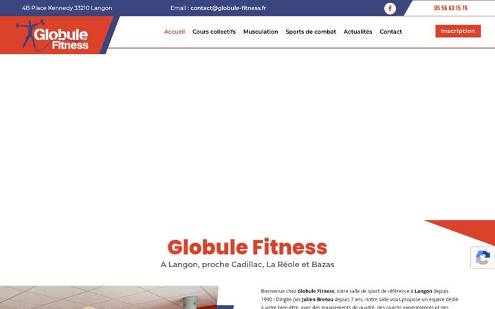 Screenshot of globule-fitness.fr