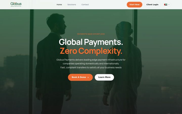 Screenshot of globus-payments.ae