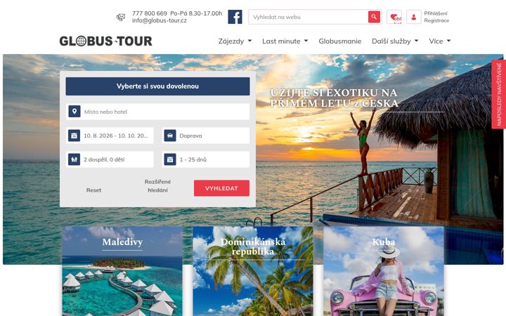Screenshot of globus-tour.cz