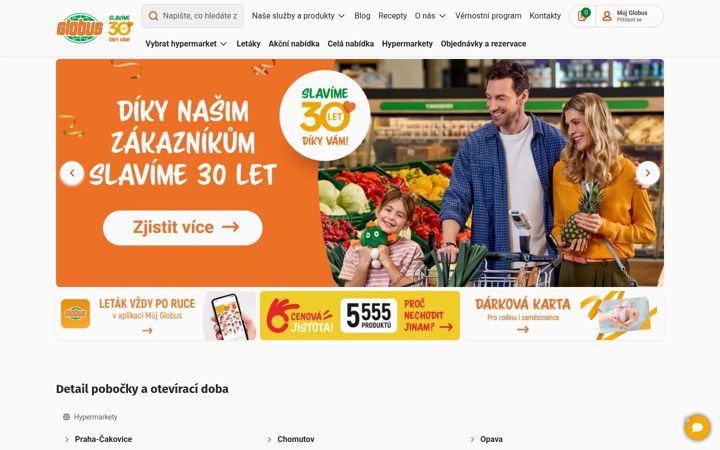 Skjermbilde av globus.cz