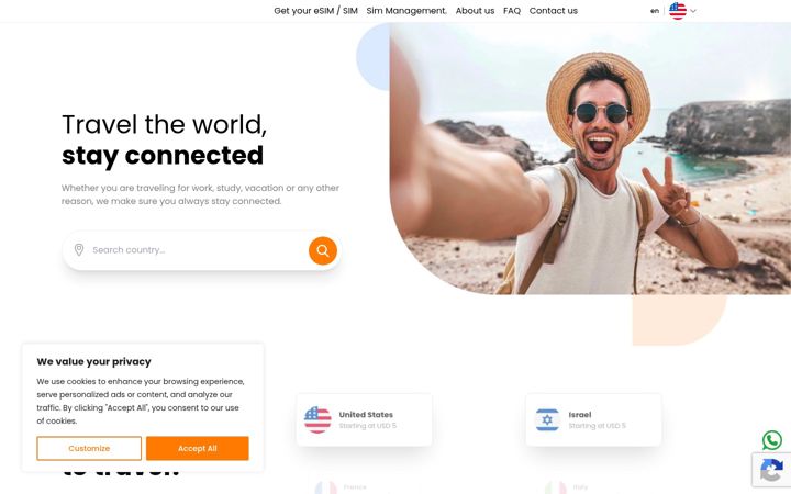 Screenshot of globusim.com