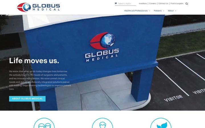 Screenshot of globusmedical.com