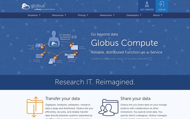 Screenshot ta' globusonline.org