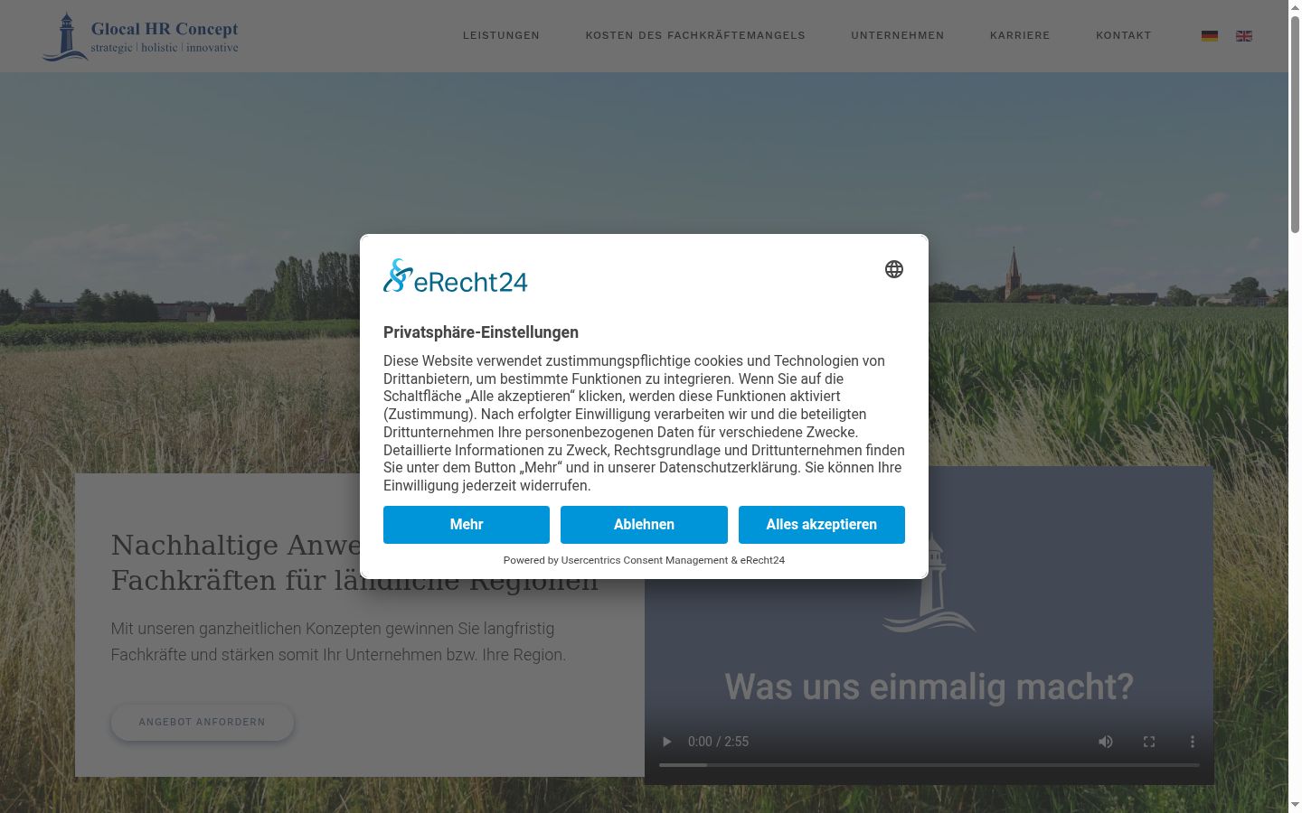 Screenshot tal-banner tal-kunsens muri qabel kwalunkwe interazzjoni