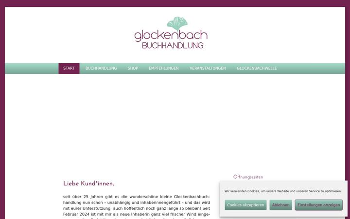 Screenshot of glockenbachbuchhandlung.de