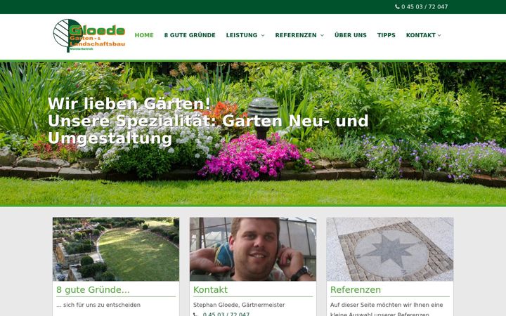 Screenshot of gloede-gaerten.de