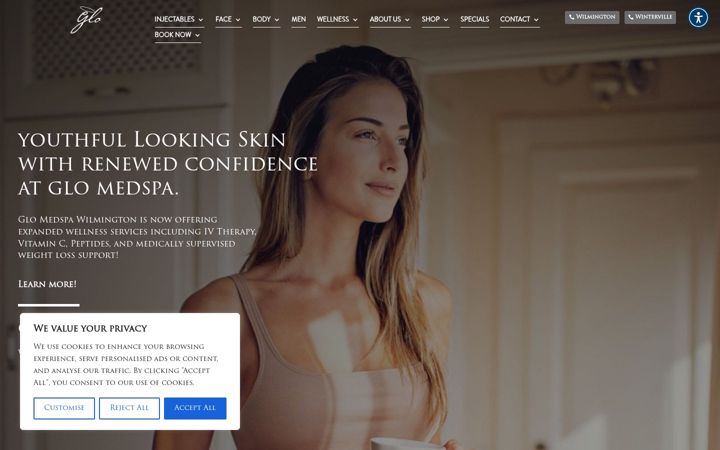 Screenshot of glomedspa.com
