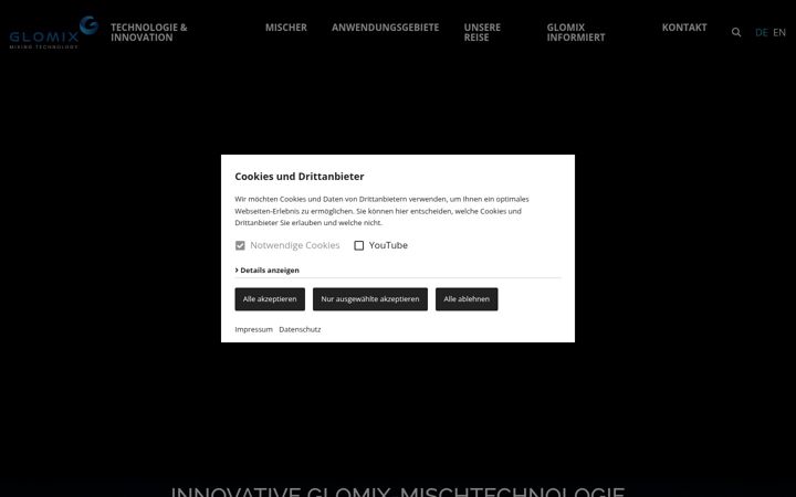Screenshot of glomix.de