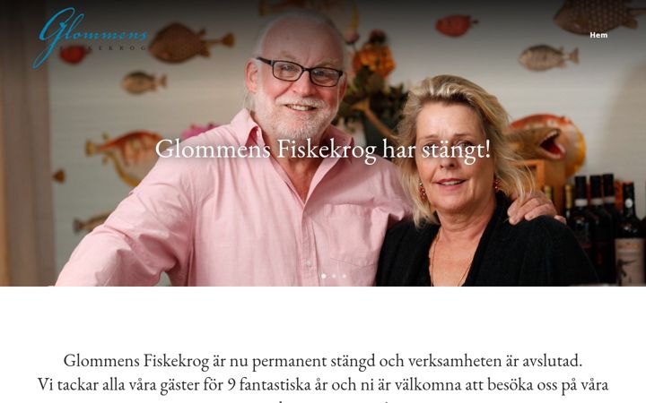 Screenshot stránky glommensfiskekrog.se