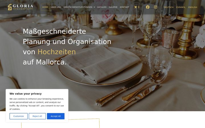 Screenshot of gloria-events.com