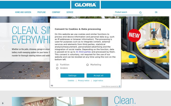 Screenshot of gloria-garten.com