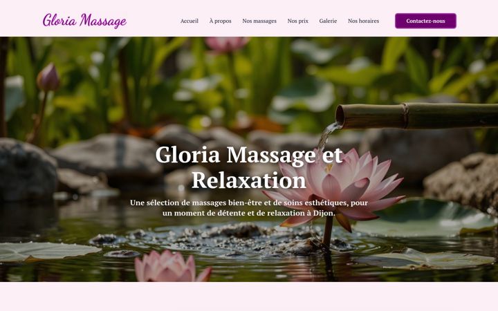 Screenshot of gloria-massage.fr