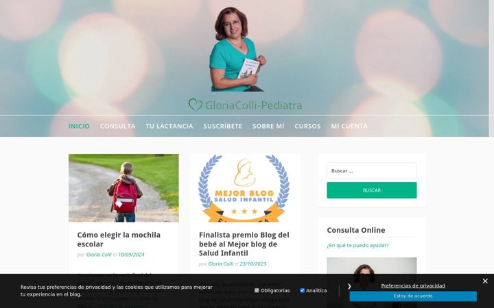 Screenshot of gloriacolli-pediatra.com