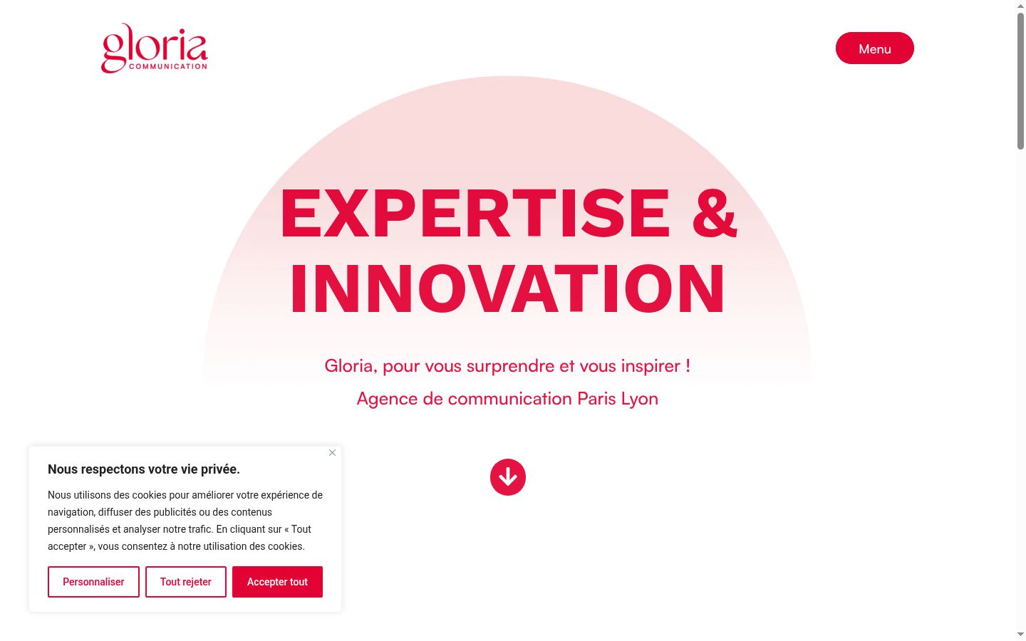 Screenshot of the consent banner shown before any interaction