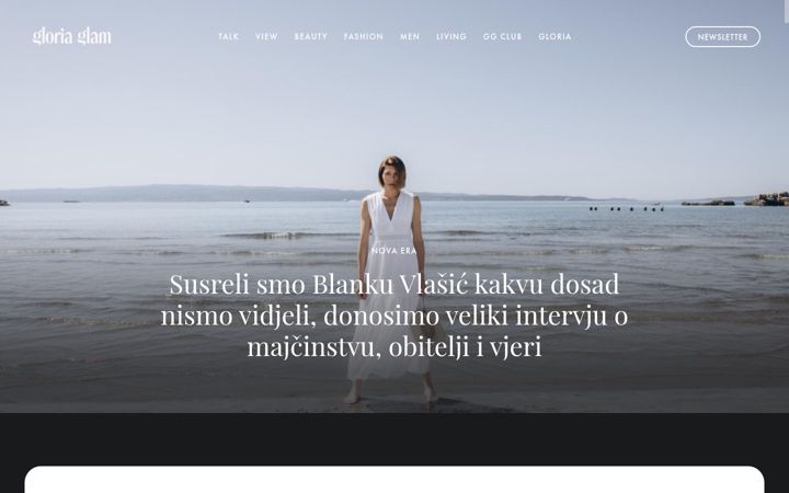 Snímek obrazovky gloriaglam.hr