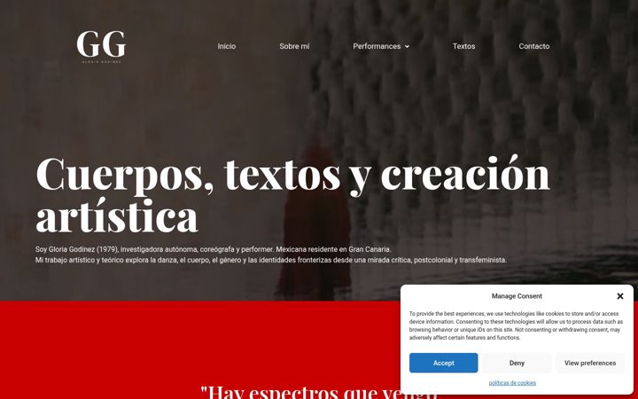Screenshot of gloriagodinez.net