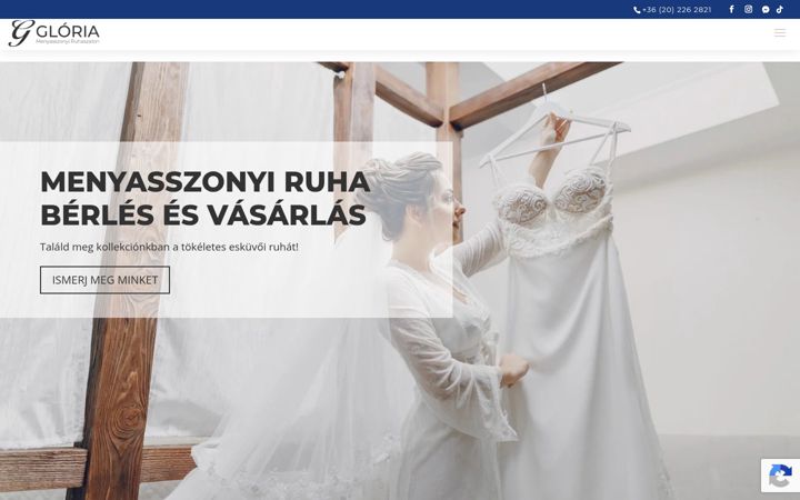 Screenshot of gloriamenyasszonyiruha.hu