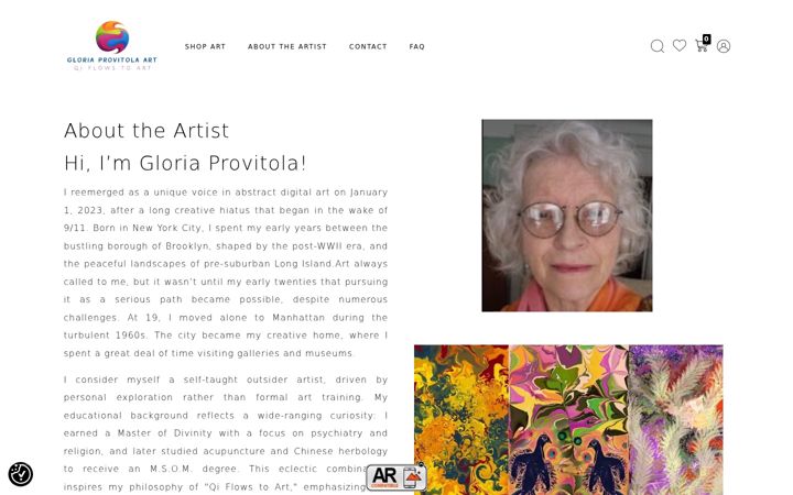 Screenshot of gloriaprovitolaart.com