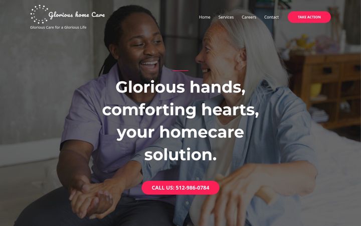 Screenshot of glorioushomecares.com