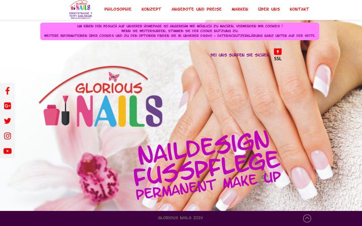 Screenshot of gloriousnails.de