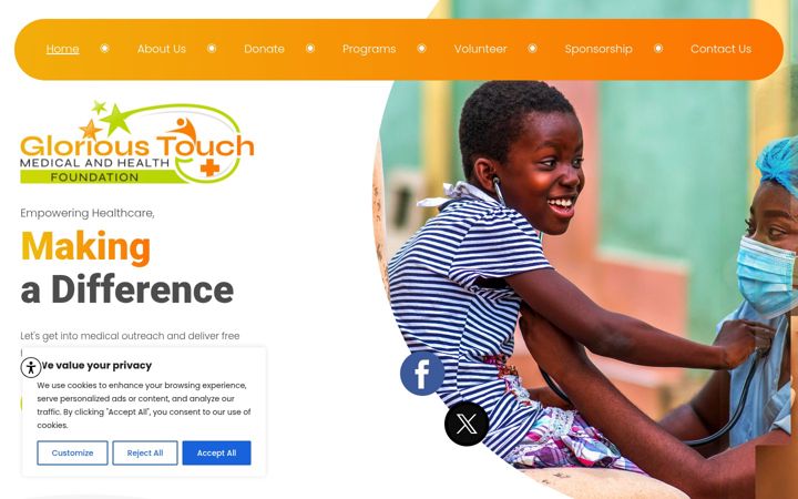 Screenshot of glorioustouchmedicalandhealth.org