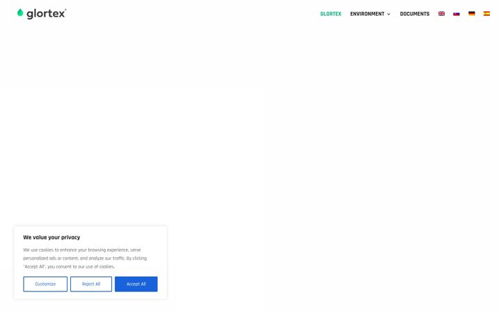 Screenshot of glortex.eu
