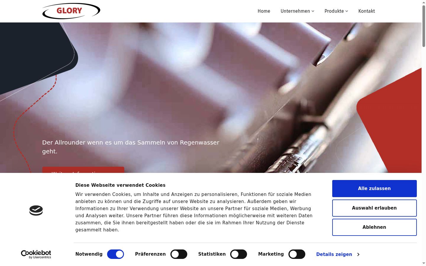 Screenshot del banner di consenso mostrato prima di qualsiasi interazione