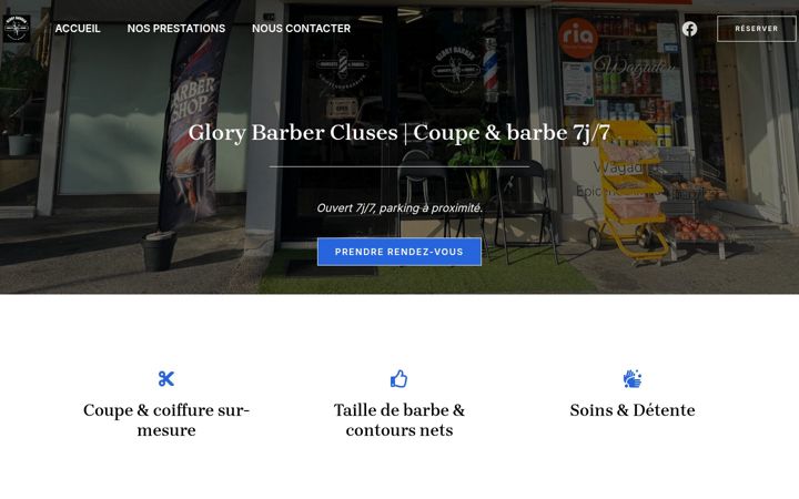 Screenshot of glorybarber.com