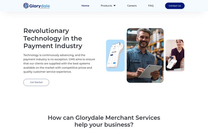 Screenshot of glorydalemerchantservices.com