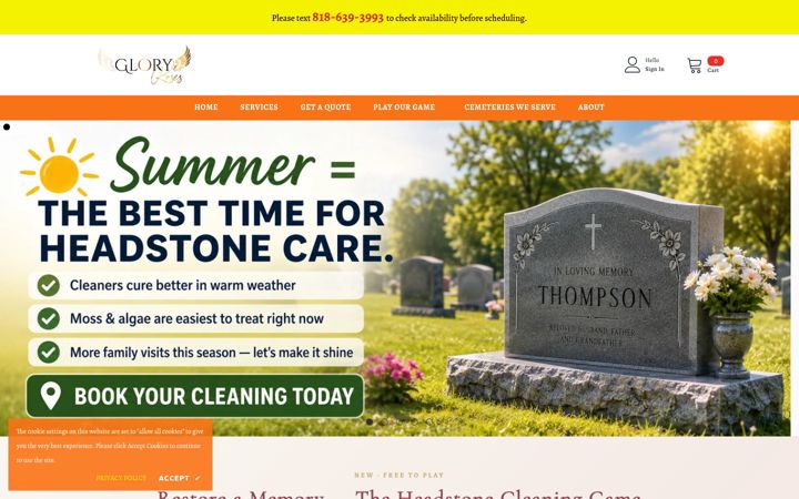 Screenshot of gloryroses.com