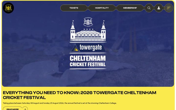 Screenshot of gloscricket.co.uk