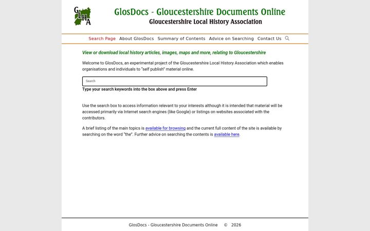 Screenshot of glosdocs.org.uk