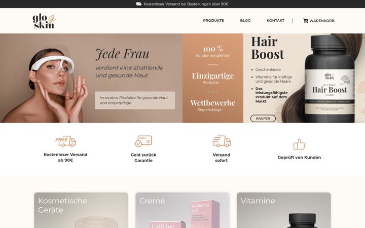 Screenshot of gloskin.de