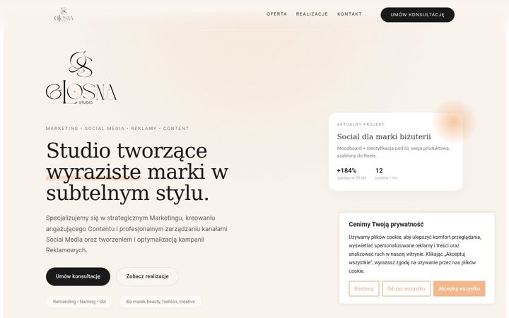 Screenshot of glosna.studio